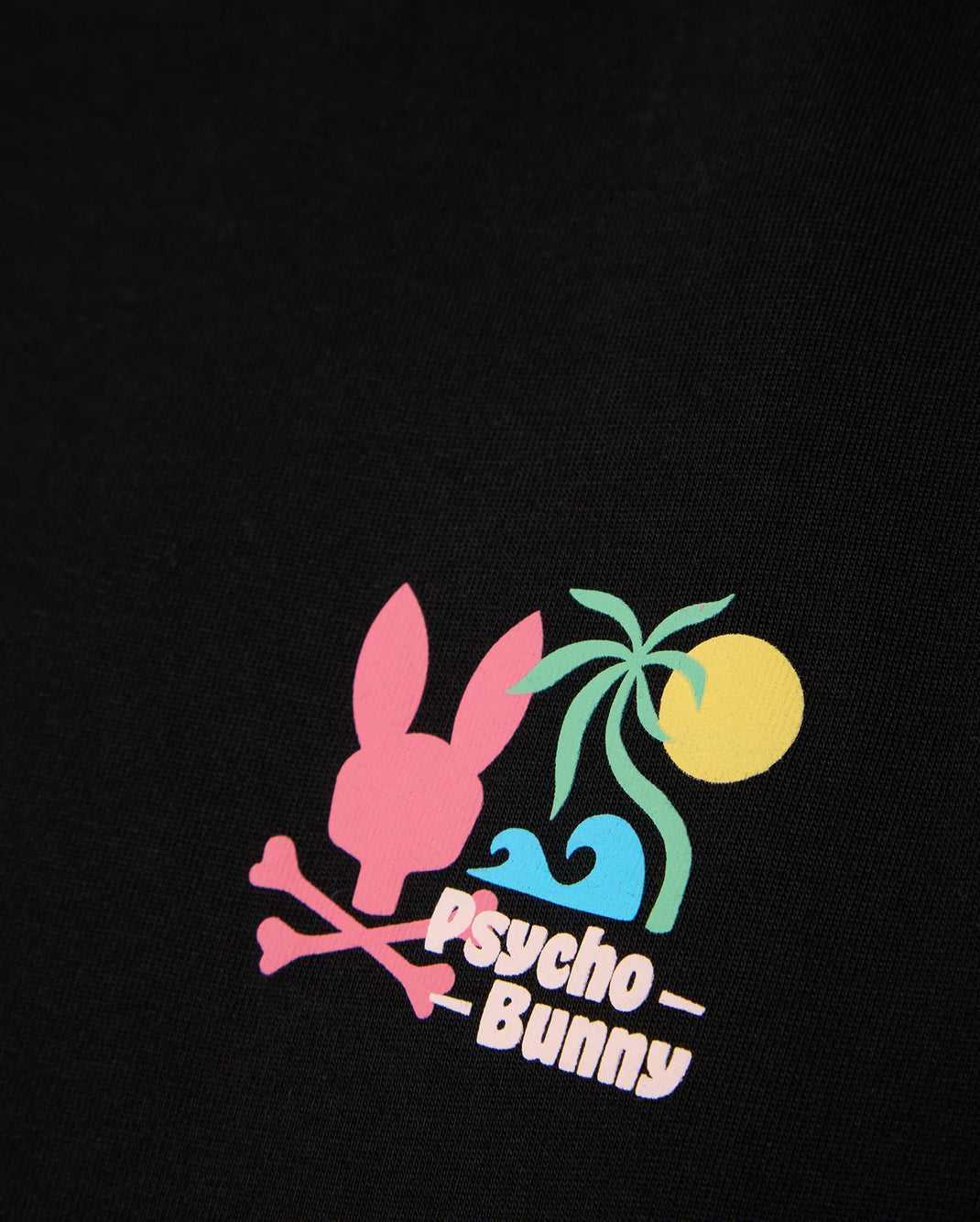 T Shirt Graphique Psycho Bunny Mentz Graphic Tee Noir Homme | SBK-05500674